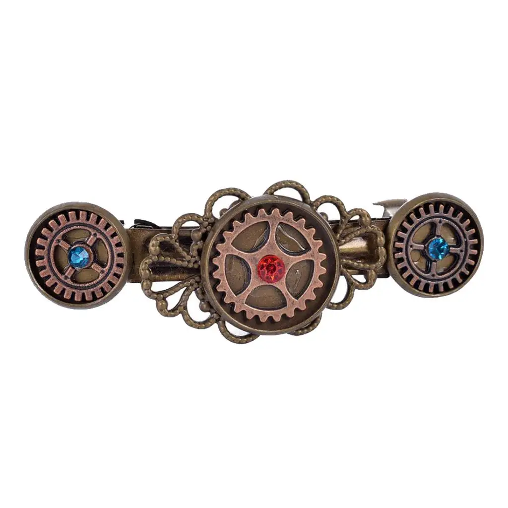 

Rhinestone Steampunk Gears Hair Clip Barrette Hair Accessory