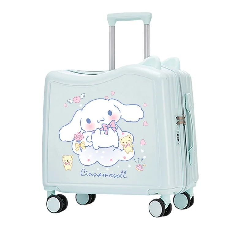 18 Inches Cinnamoroll Sanrios Child Suitcase Can Sit Ridable Student Boy Girl Cute Kuromi Carry-On Suitcase Universal Wheel