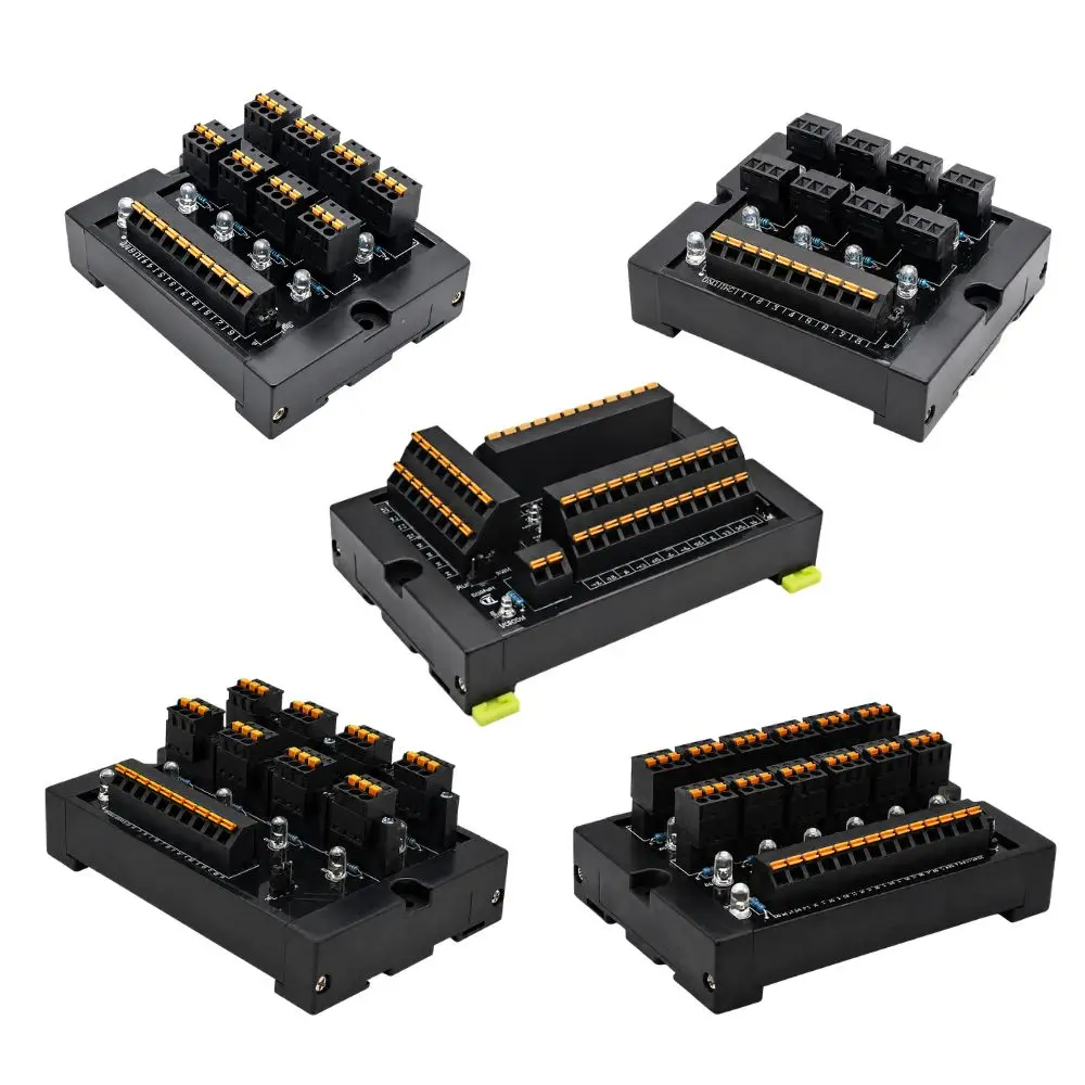 PLC Input Module Terminal Block 8-24Channels Photoelectric Proximity Switch NPN PNP Sensor 3 Wires Conversion Transfer Board
