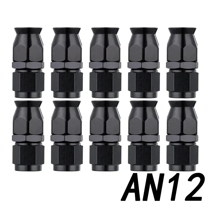 10x Universele Rechte 0 45 90 180 Graden AN3 AN4 AN6 AN8 AN10 AN12 Slanguiteinde Fitting Slang Adapter Voor Swivel PTFE Olie Brandstofleiding