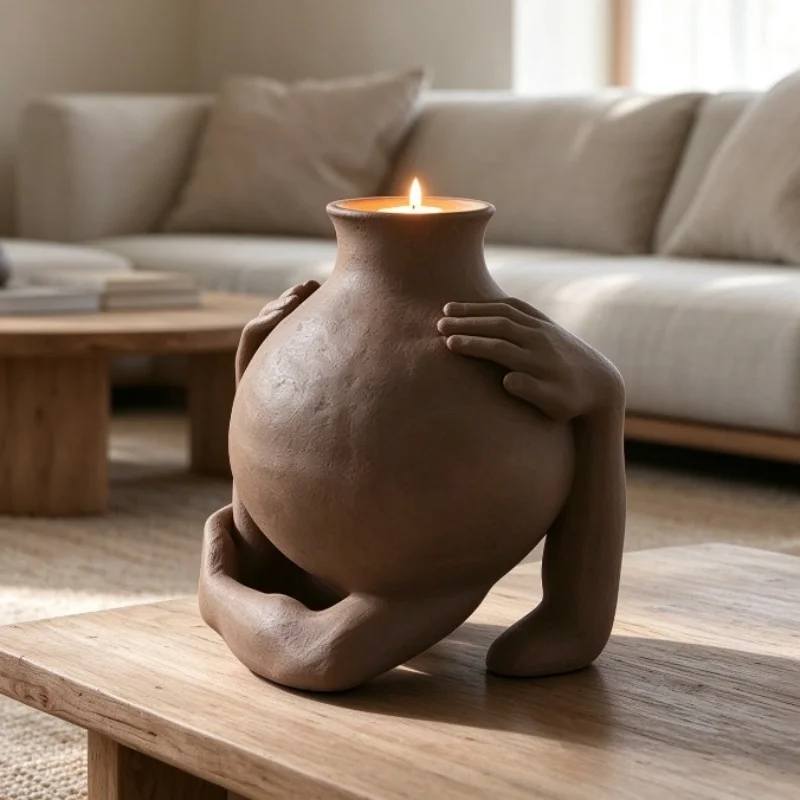 French Medieval Candle Figurines Creative Handmade Art Figurine Living Room Countertops Decorative Figurines Home Decorations