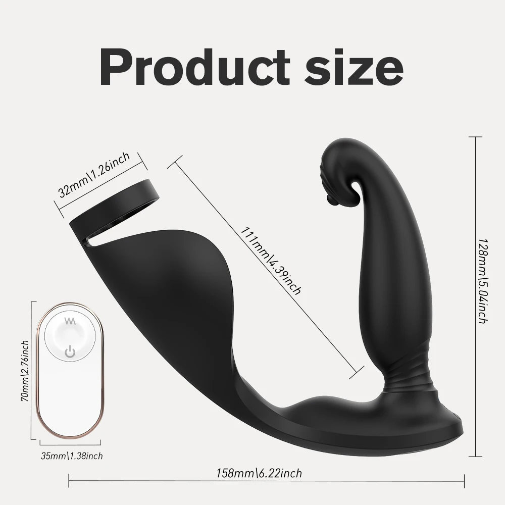 Wireless Male Prostate Massager Vibrator Toys for Men Anal Plug Delay Ejaculation Lock Ring Orchis Massager Sex Toy for Couples