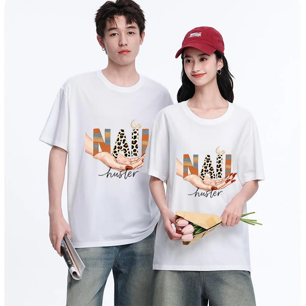 Nail Huster Candle Letter Print T Shirt Breathable Fabric S-XXL Personalized Custom Casual Short Sleeve Tee Unisex Fit Aesthetic