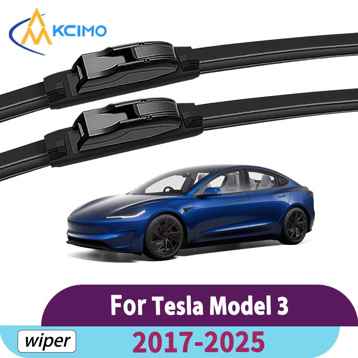 

2 шт. щетки стеклоочистителя для Tesla Model 3 2017-2025, всесезонные тихие автомобильные дворники, автомобильные аксессуары премиум-класса