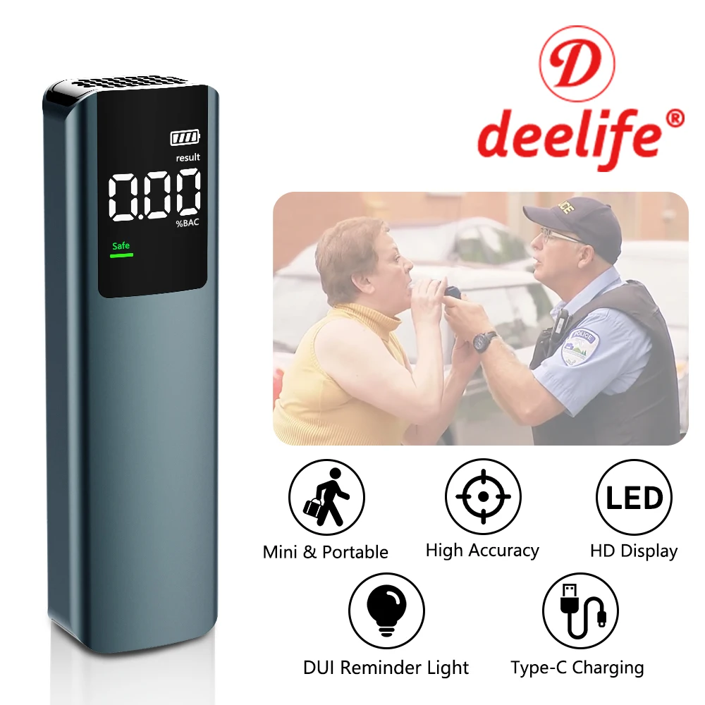 

Deelife Digital Alcohol Tester Accurate Breathalyzer for Driver Alcohol Breath Test