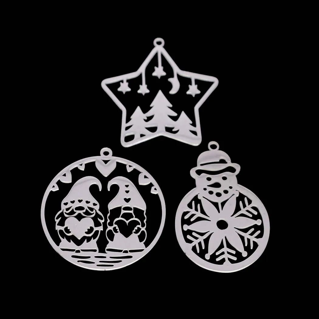 Stainless steel Christmas pendant accessories Christmas Tree Love elderly Snowflake Snowman bracelet necklace Pendant