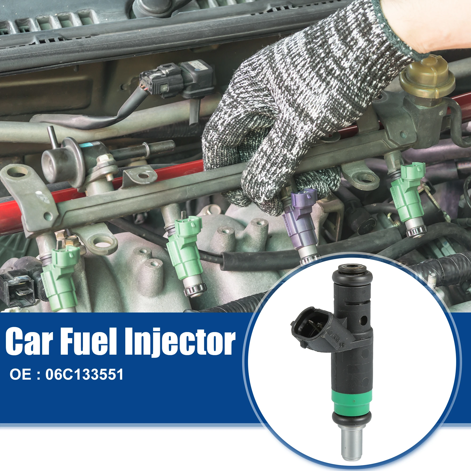 

UXCELL 6 шт. автомобильная топливная форсунка для Audi A4 3.0L 2005-2005 No 06C133551