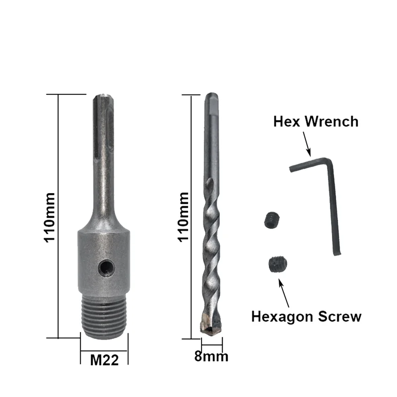 1 Set SDS PLUS 68mm Concrete -Hole Saw Electric Hollow Core Drill Bit 110mm Cement Stone Wall Conditioner Alloy 68mm