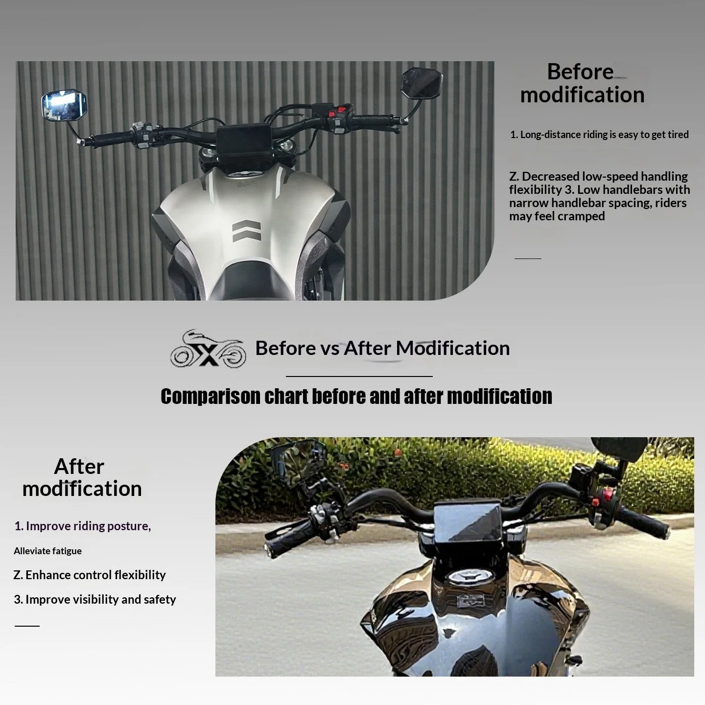 【Premium】For Bendaliao 700 modified handlebar modification lightning handle move back 10CM back handle direction to put the carr
