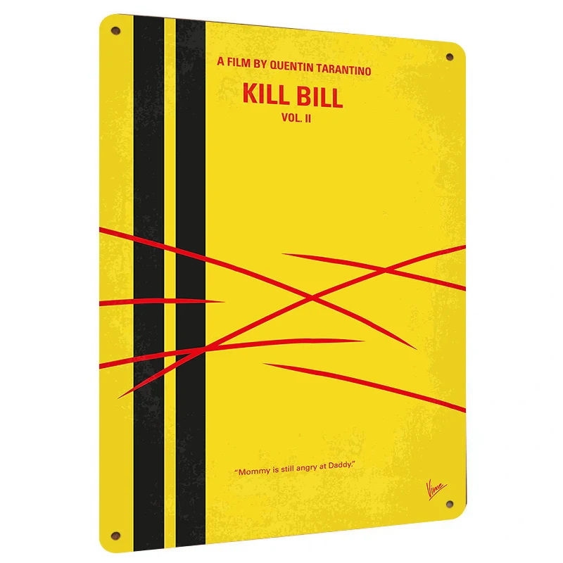 Kill Bill Vol. II Minimalist Movie Poster Metal Tin Sign Quentin Tarantino Film Art Home Decor