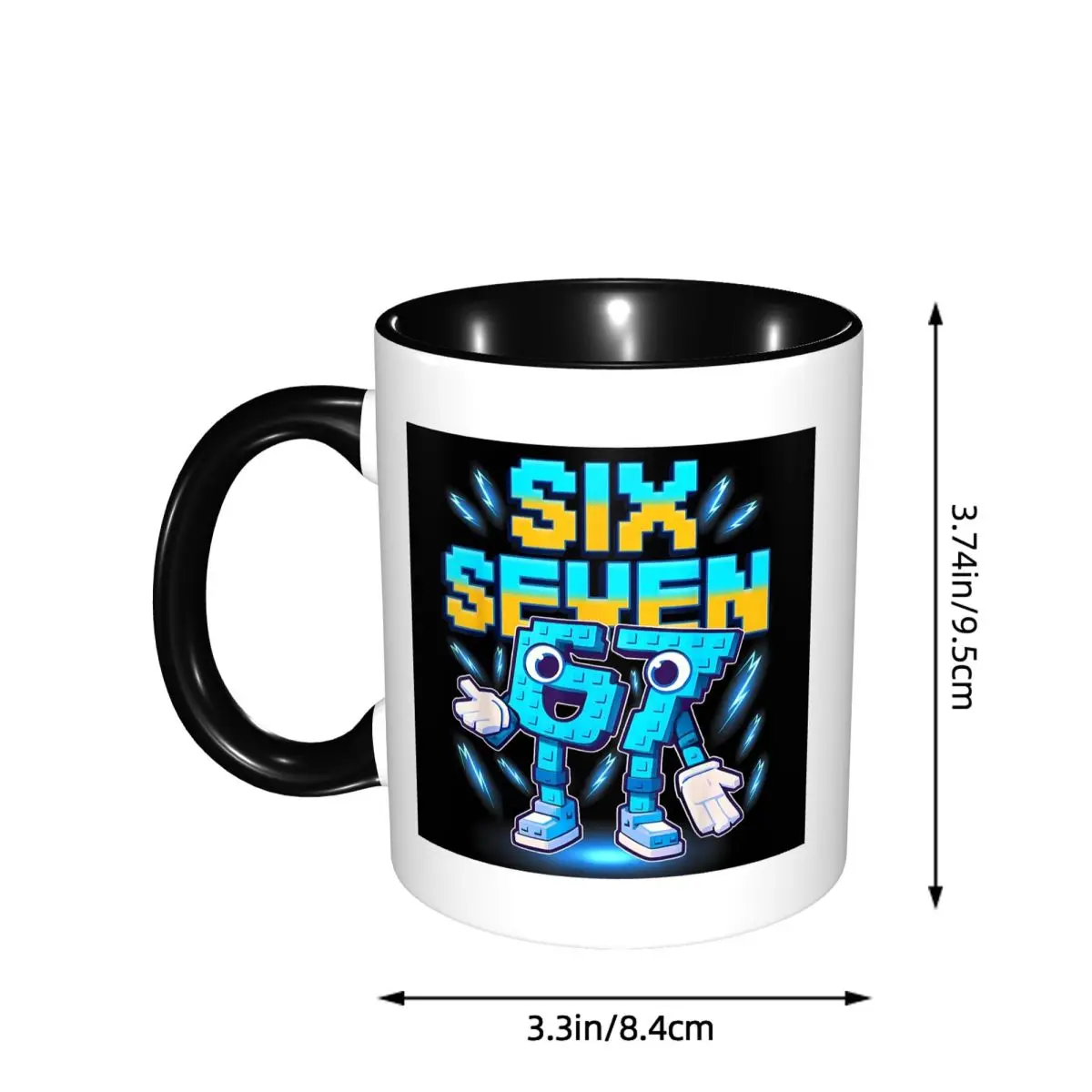Number 67 Building Blocks Print Mug Funny Ceramic Coffee Cups Tea Mugs Milk Cup Drinkware Gift for Friends