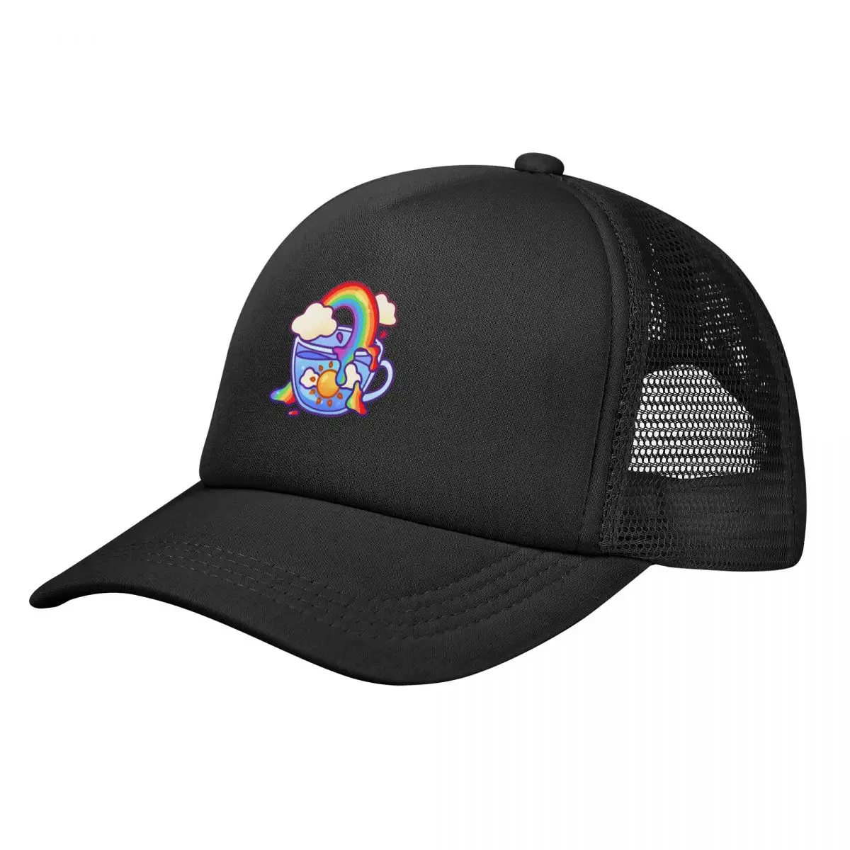 

Rainbow Sky Teacup Baseball Cap Horse Hat Hood Gentleman Hat Custom Cap Male Women's