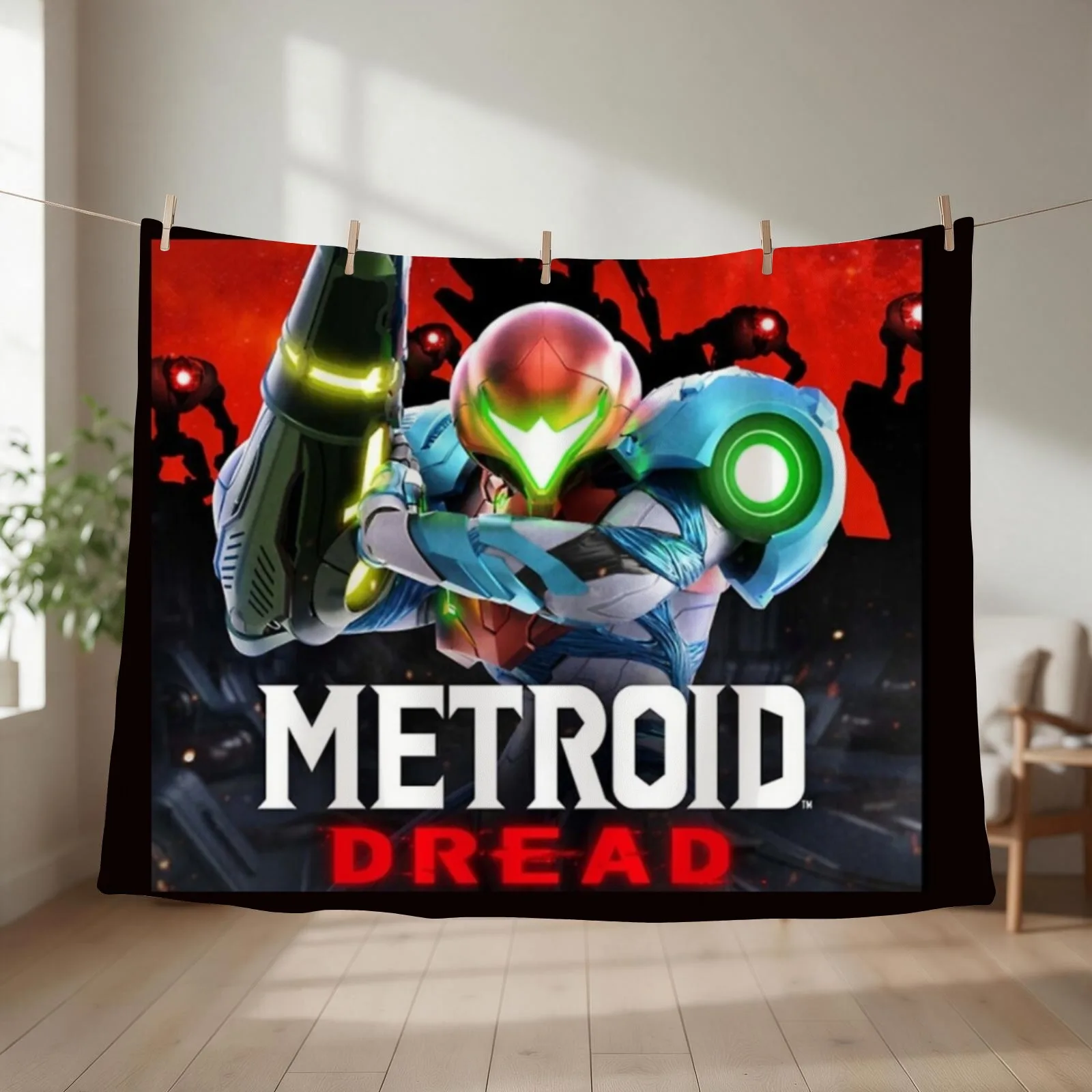 Metroid Dread T Shirts / T-Shirt Throw Blanket couch cozy soft plush fuzzy picnic outdoor blanket
