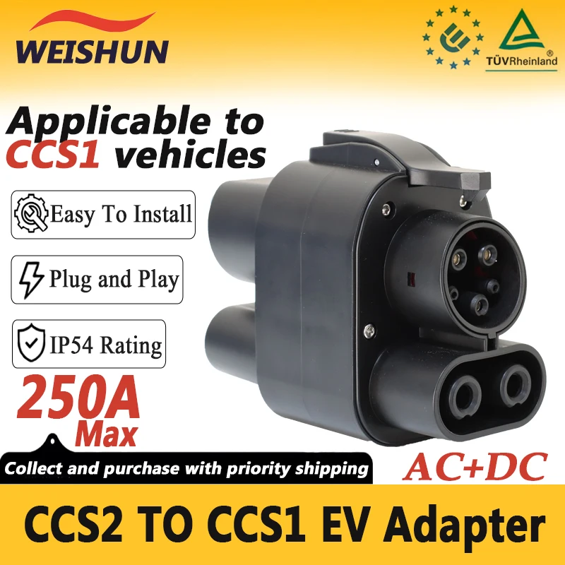 AC+DC CCS2 TO CCS1 Adapter Suitable For SAE J1772 Car Electric Vehicle Charging Adapter