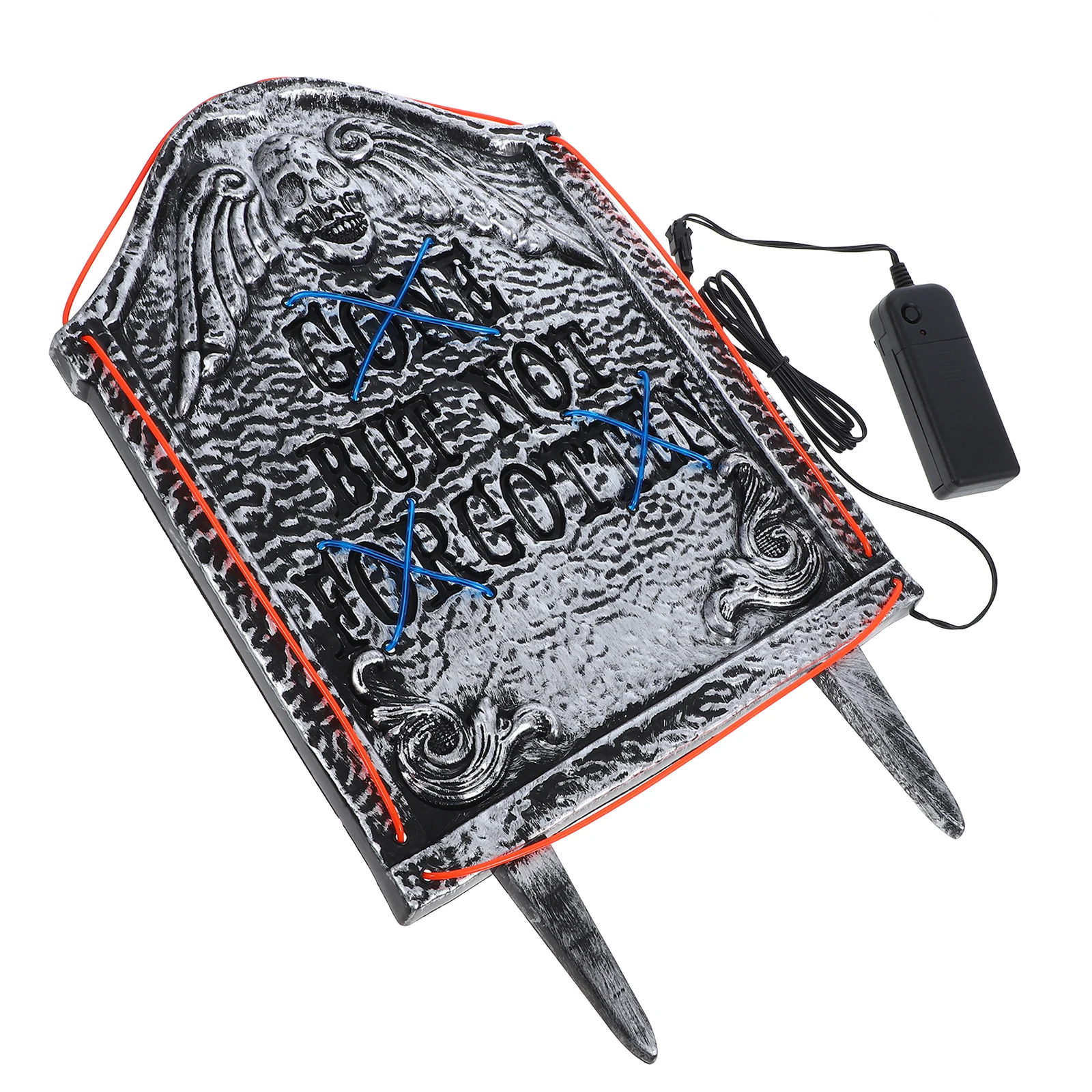 

Halloween Graveyard Tombstones Dual-Color LED Light-Up Red Blue Glowing Tombstone Decoration Not Included Yard Garden