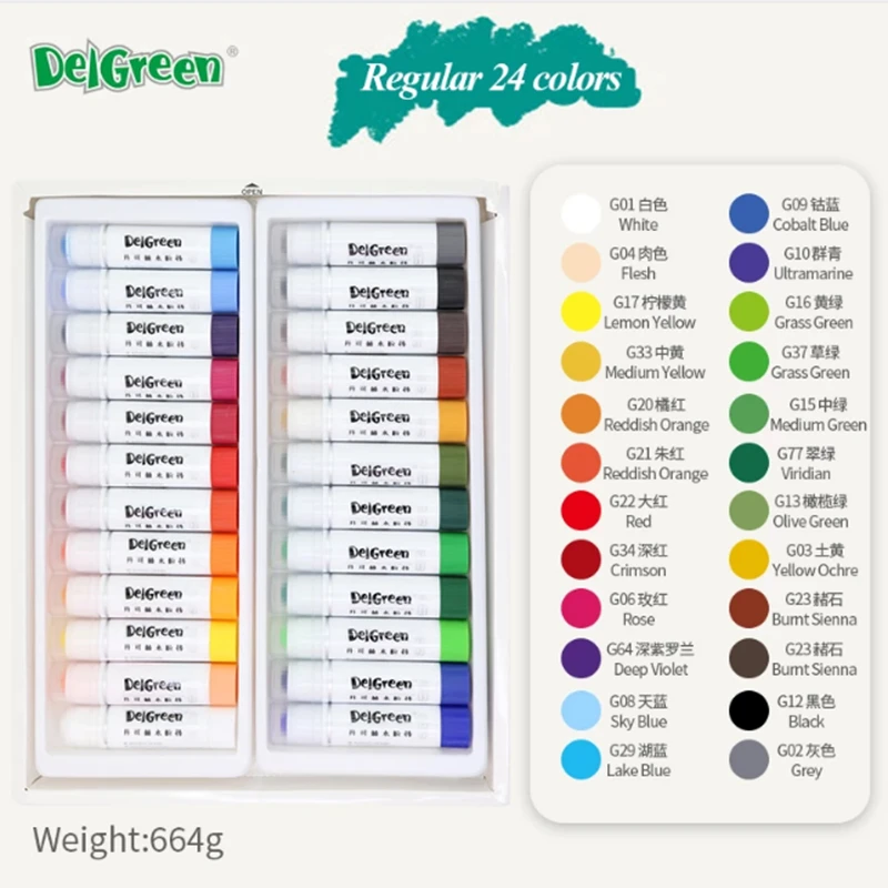 Beroep Solide Gouache Stick Basis/Macaron Pastelkrijt Schilderen Kinderen Tekenen Kunstbenodigdheden Niet-Giftig Waskrijt Delgreen