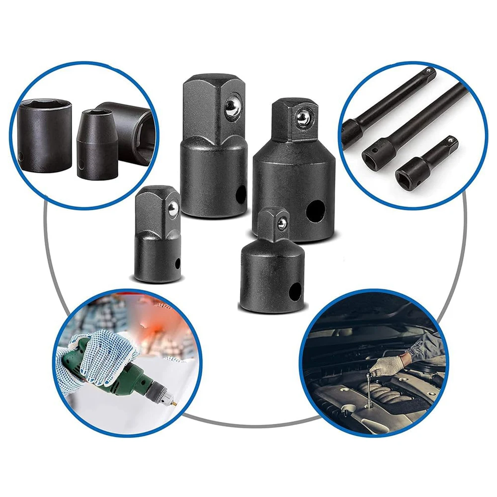 4-teiliges Steckschlüssel-Adapter-Set 3/8 auf 1/2 Steckschlüsseladapter 3/8 auf 1/4 Vierkant-Ratschenreduzierer-Sets für Automobil und Bauwesen – Detail 6