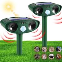 Solar-Powered Infrared Animal Evictor Ultrasonic Infrared Induction Animal Repellent For Farm Courtyards Waterproof Repellent