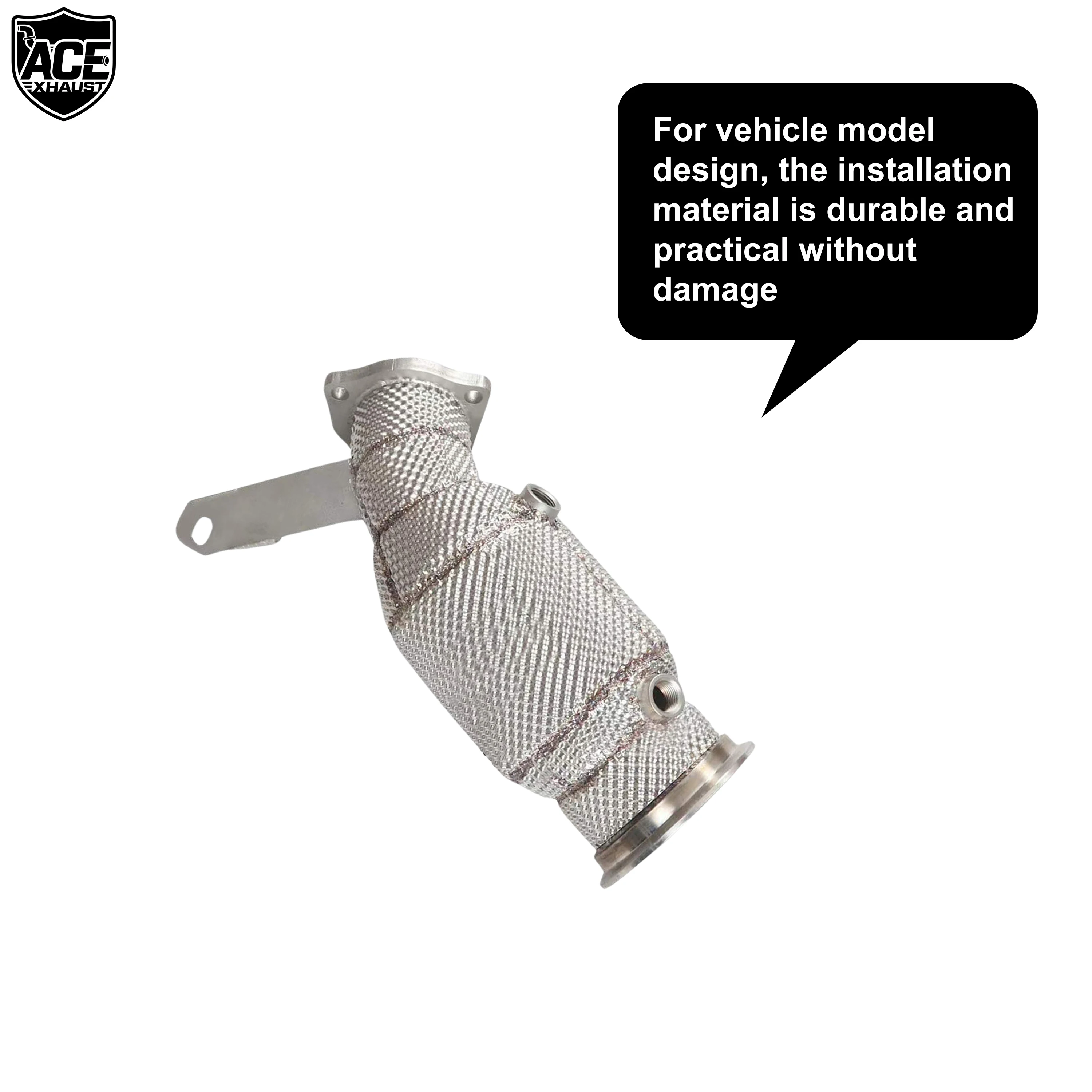 ACE Auspuffsysteme für Porsche Macan 2.0T 2019+ Hochleistungs-Downpipe mit Hitzeschild aus SUS304 Edelstahl – Detail 10