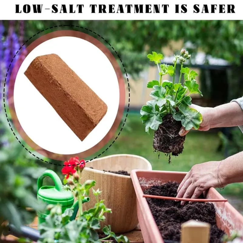 High‑Expansion Desalinated Sterile Coco Coir Brick Premium Potting Soil Substrate for Flowers Vegetables General Gardening Plant