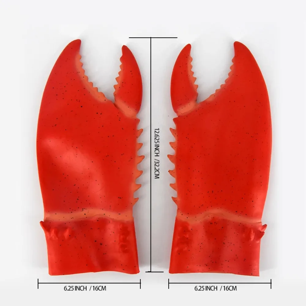 1 Pair Crab Lobster Claws Gloves Hands Props Halloween Costumes Funny Cosplay Party Latex Novelty Toys Gloves Gift