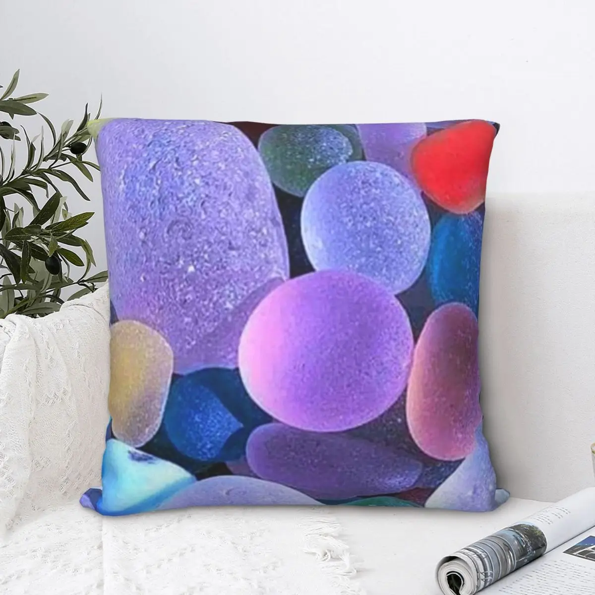 Stone Square Pillowcase Polyester Pillow Cover Velvet Cushion Decor Comfort Throw Pillow For Home Living Room