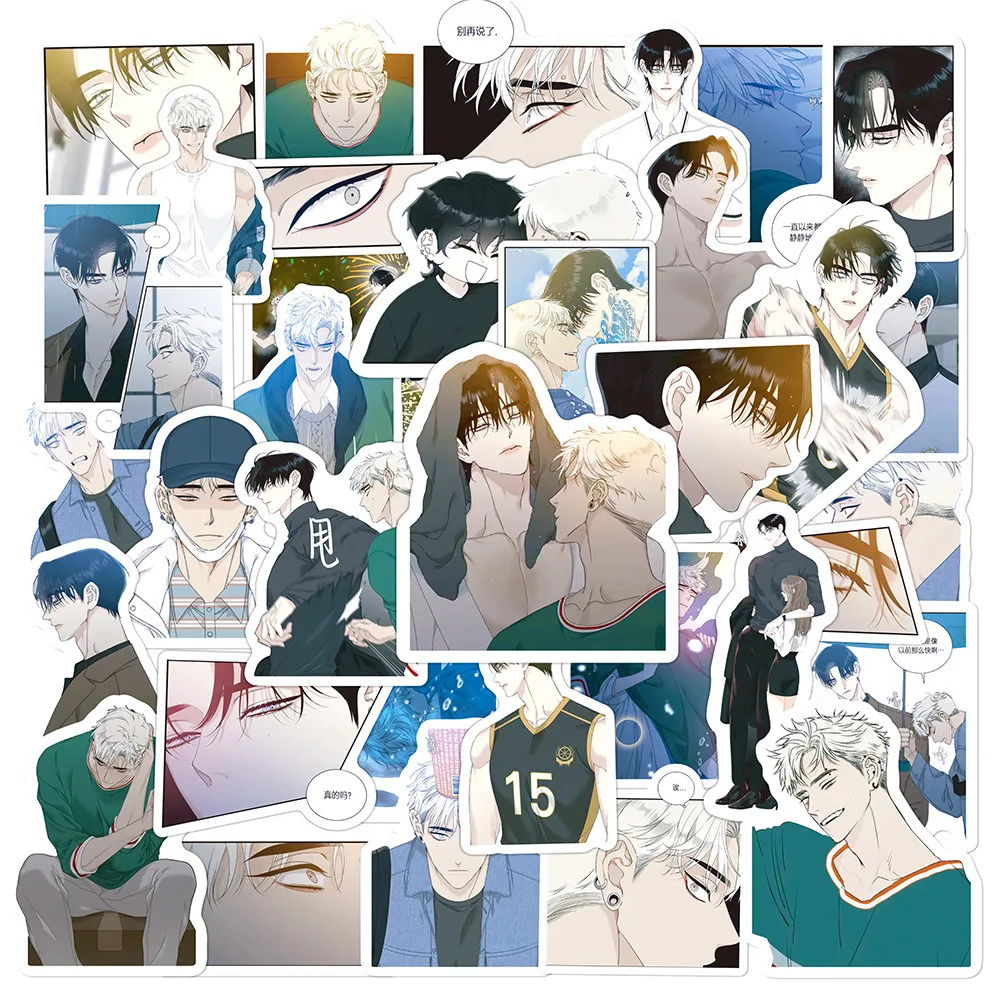 

10/58Pcs Anime Style Handsome Characters Graffiti Stickers Foul Decorative Decals for Laptop Phone Case Skateboard DIY Adhesive