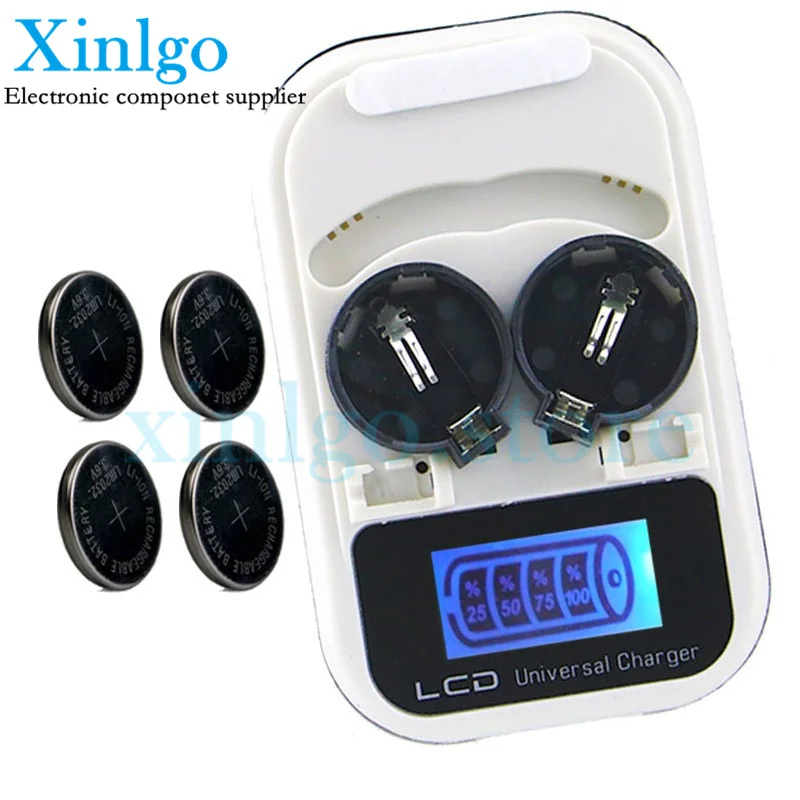 3,6 V Universal Lcd Plug-Taste Batterie Ladegerät LIR2016/LIR2025/LIR2032 Anzeige Intelligente 2 Slots