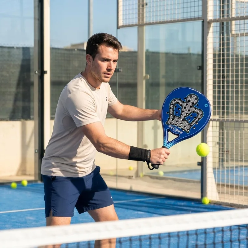 3 Farben Crown Padel-Schläger aus Kohlefaser mit Logo-freier Tragetasche, Crown Hole Design für Erwachsenentraining und Wettkämpfe – Detail 13