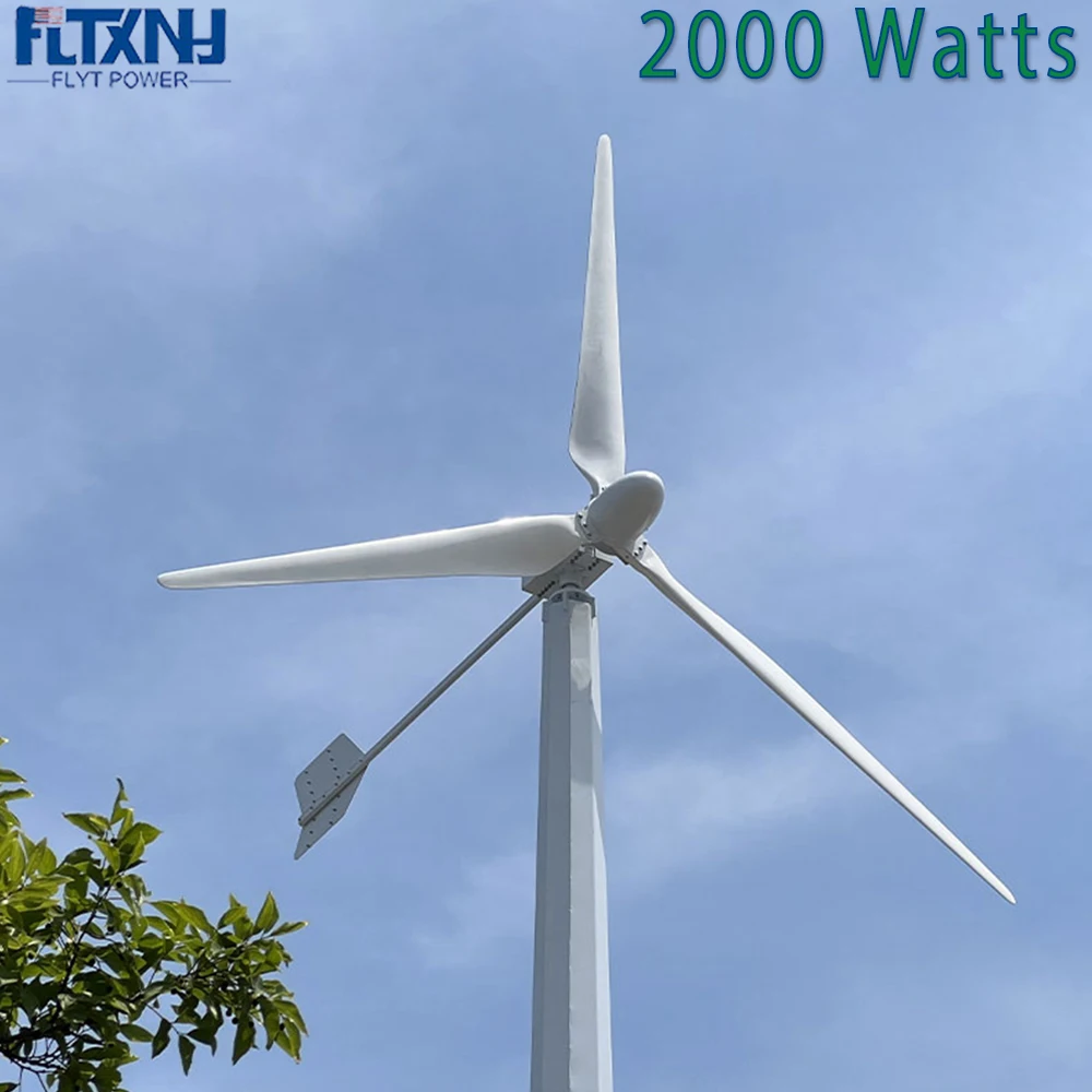 FLYTXNY 5KW Real Watts With Wind Power Turbine Generators 48V 96V 110V 120V 220V Horizontal Windmill 3 Blades Three PhasesAC
