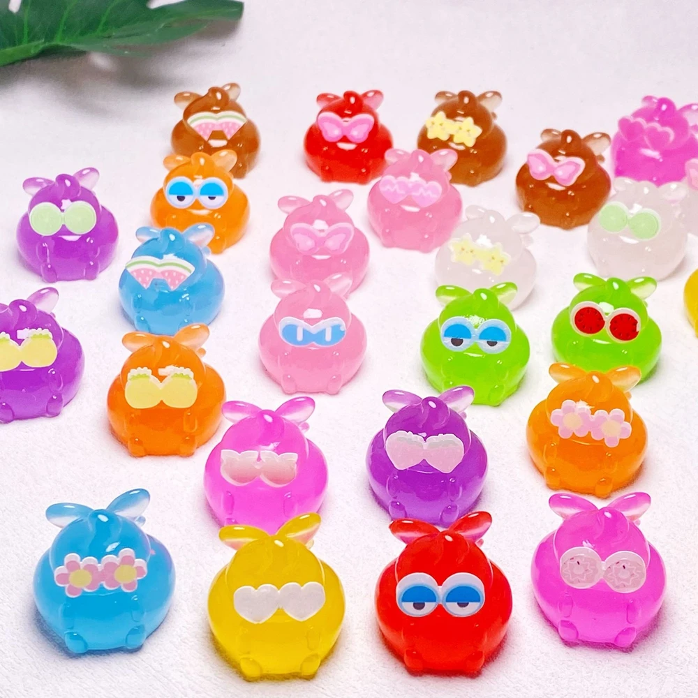 One Set/10pcs New Mini Resin Luminous Charms DIY Materials Table Home Decorations Accessories Small Trendy Toy Z2175