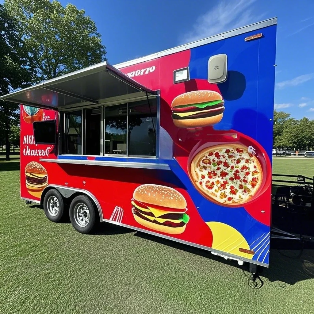 New Design Movable Kitchen For Fast Food Trailer Concession Food Trailers Fully Equipped Kitchen