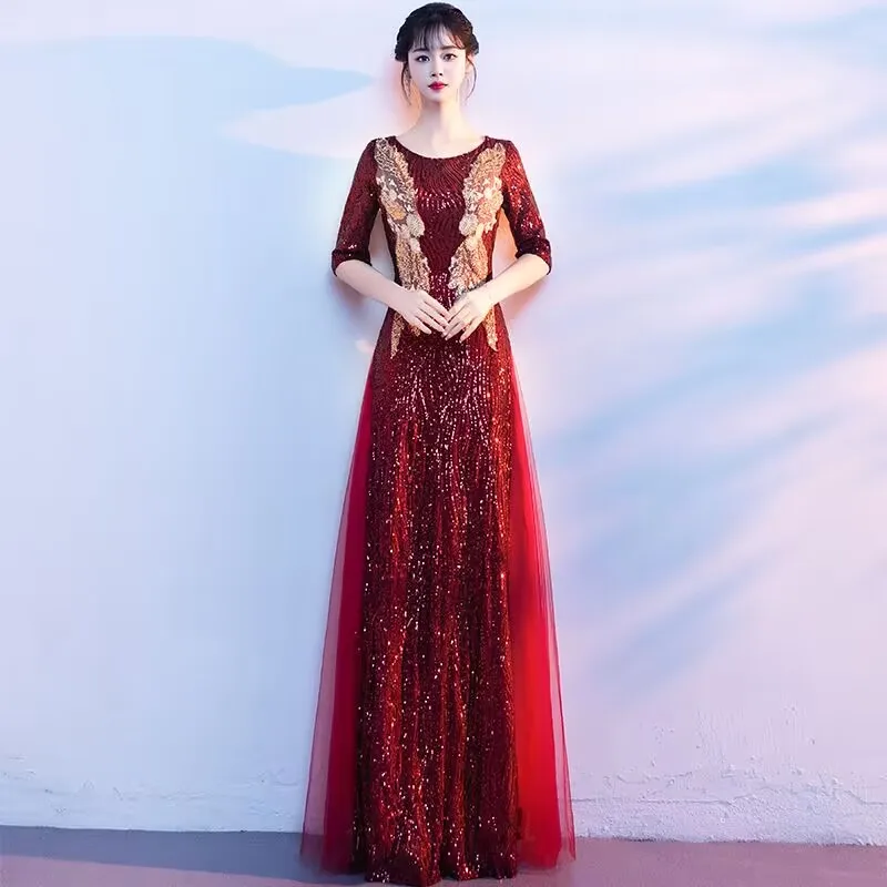 2026 Summer Female Bohemian Purple V-neck High end Splicing To Ankle Long Dress Women\'s New Chiffon Large hem Slim Long Dress