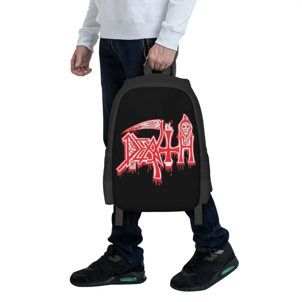 Death Band Rock Band Metal Music Student Backpack School Bag Hiking Travel Daypack for Men Women Fashion Bookbag Shoulder Bags