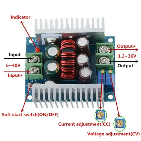 Modulo buck sincrono da 20 A 300 W Tensione step down CC Alimentazione CC 5 V 12 V 24 V 36 V