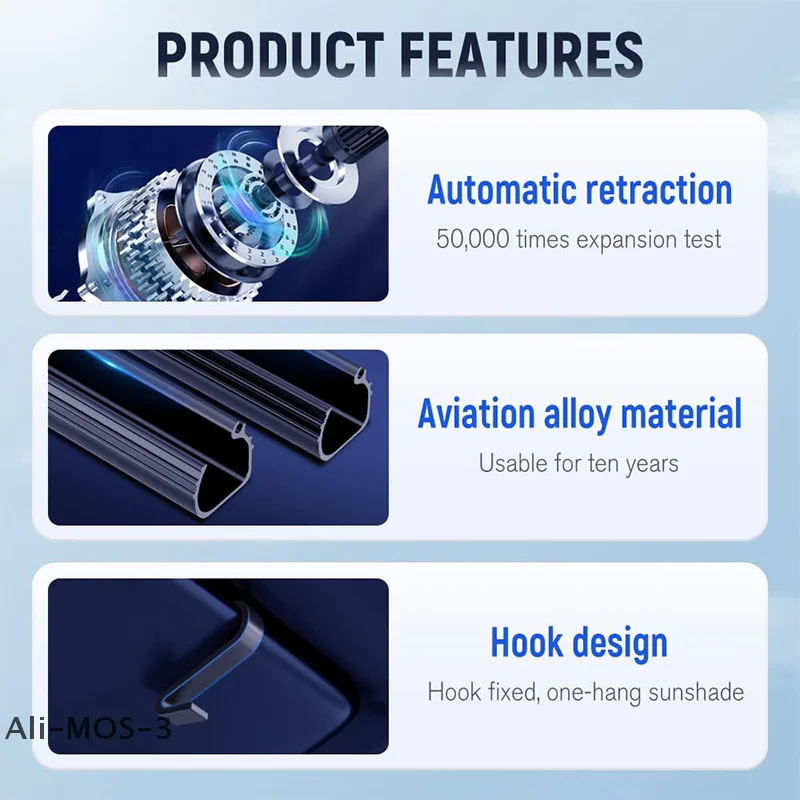 【P】1pair Automatic Retractable Car Sunshade Oxford Cloth Sun Shade Front Windshield Car Sun Visor Auto Outdoor Accessories - view 4