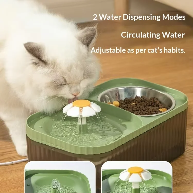 Automatic Pet Feeder Bowl Integrated Drinking Feeding Machine Cats Dogs Steel Construction Power Included Travel