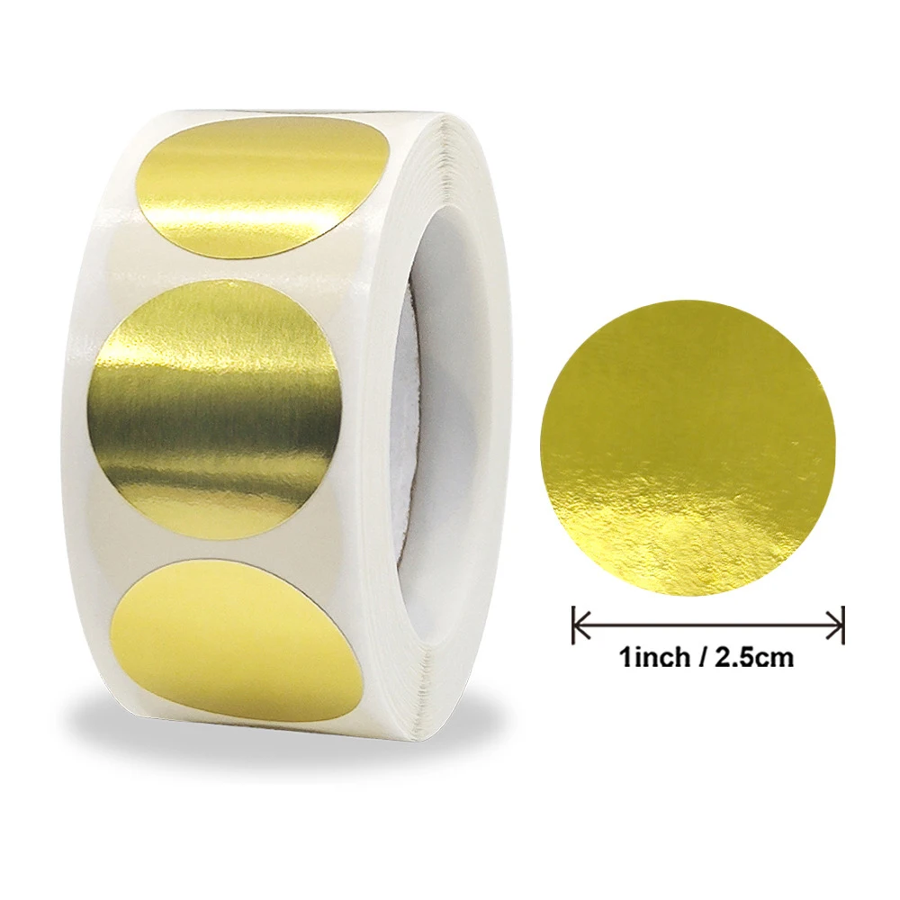 500Pcs 1inch Gold Blank Thank You Stickers Round Stickers for Gift Wrapping Hand-made Sealing Label Stationery Supplies