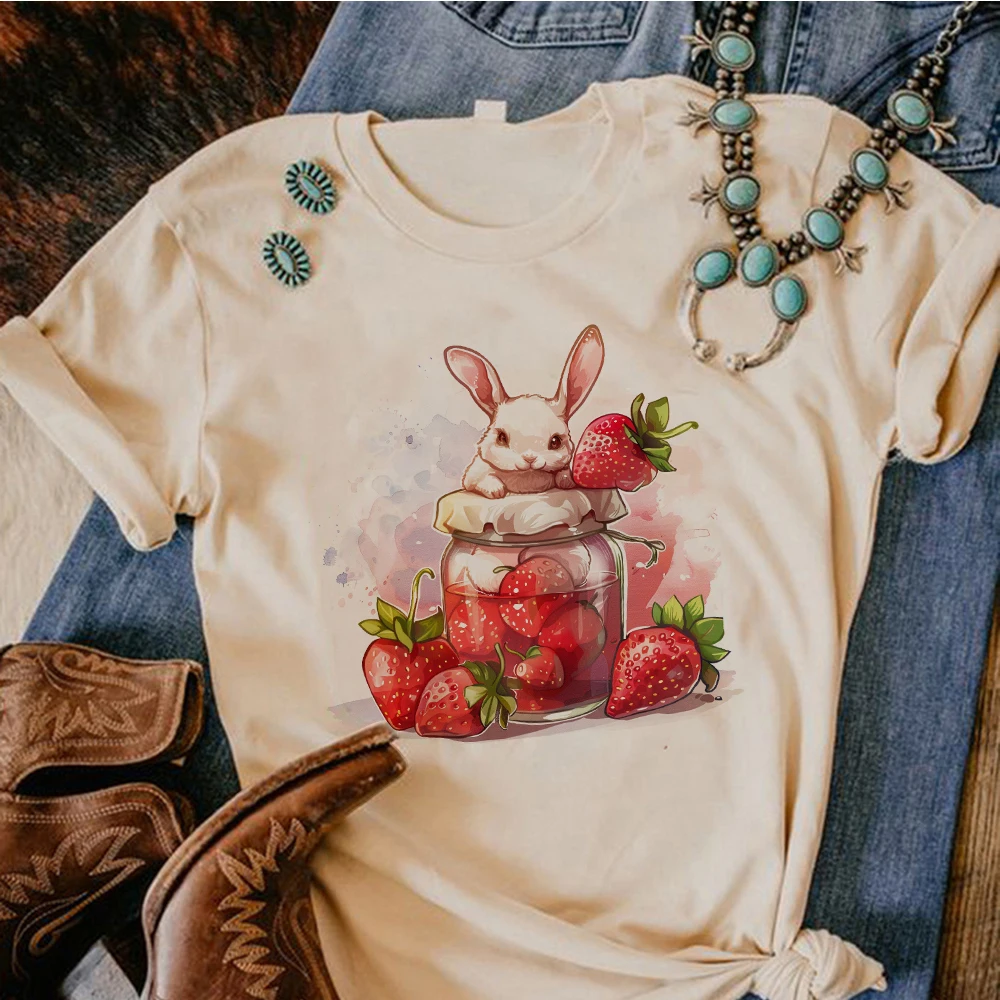 Camiseta de fresa para mujer, camiseta clásica con gráfico de anime Vintage, ropa de calle clásica psicodélica de la Universidad, ropa de calle gráfica harajuku