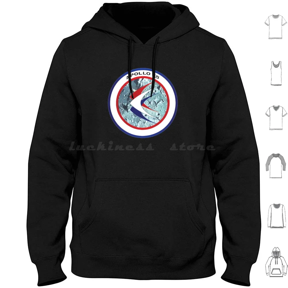 Apollo 15 Hoodies Long Sleeve Apollo 15 Driving On The Moon First Lunar Car Moon Space Explore Apollo Space Travel
