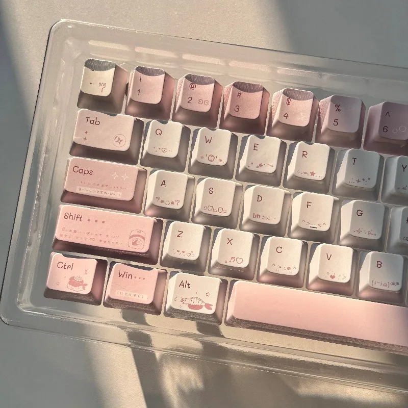 

Cute Girl Pink Theme Keycaps Set Customization PBT Sublimation FC Profile Keyboard Cap for Mechanical Keyboard Accessories Gift