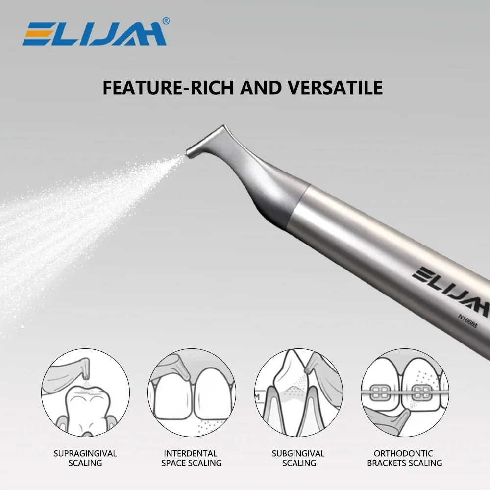 

ELIJAH Dental 360° Rotation Suitable for Intraoral Procedures Operates Silently Air Powered Tooth Polishing System Dentist Tool