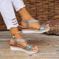 Women's Wedges Sandals 2026 Summer Snake Print Platform Sandals Gladiator Shoes Woman Comfort Casual Med High Heels Sandals - Image 6