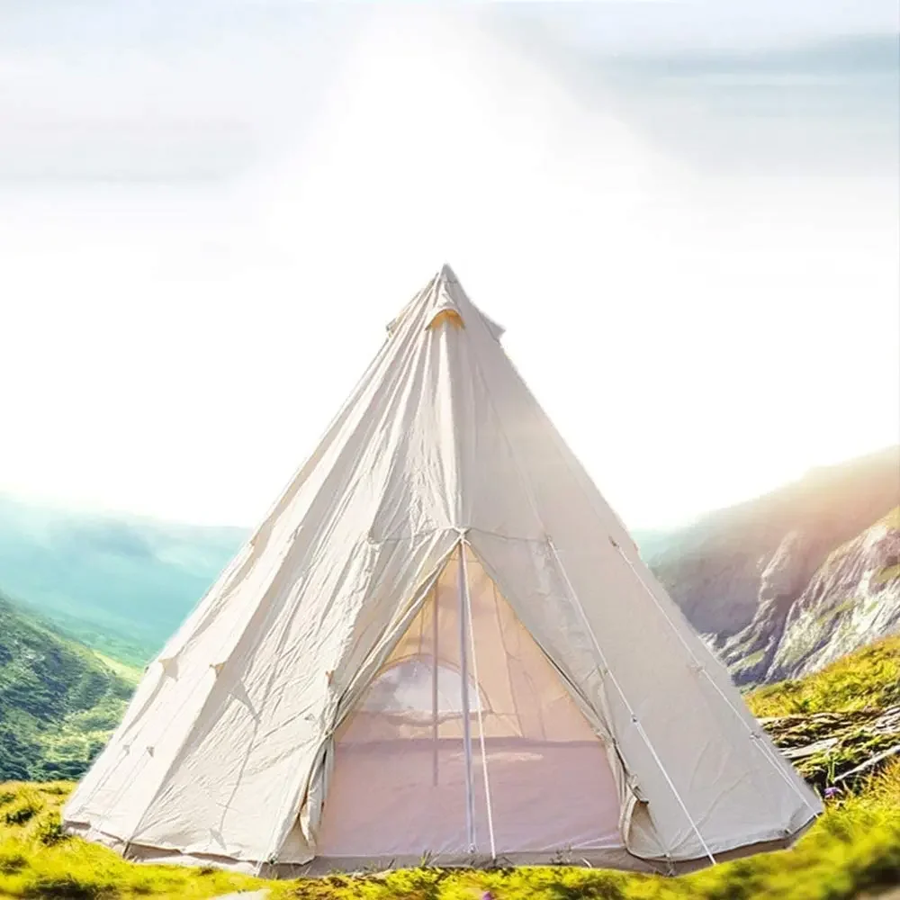 

Cotton Canvas Oxford Yurt Bell Luxury Glamping Teepee Canopy Triangular Tent Family Tents Camping Outdoor