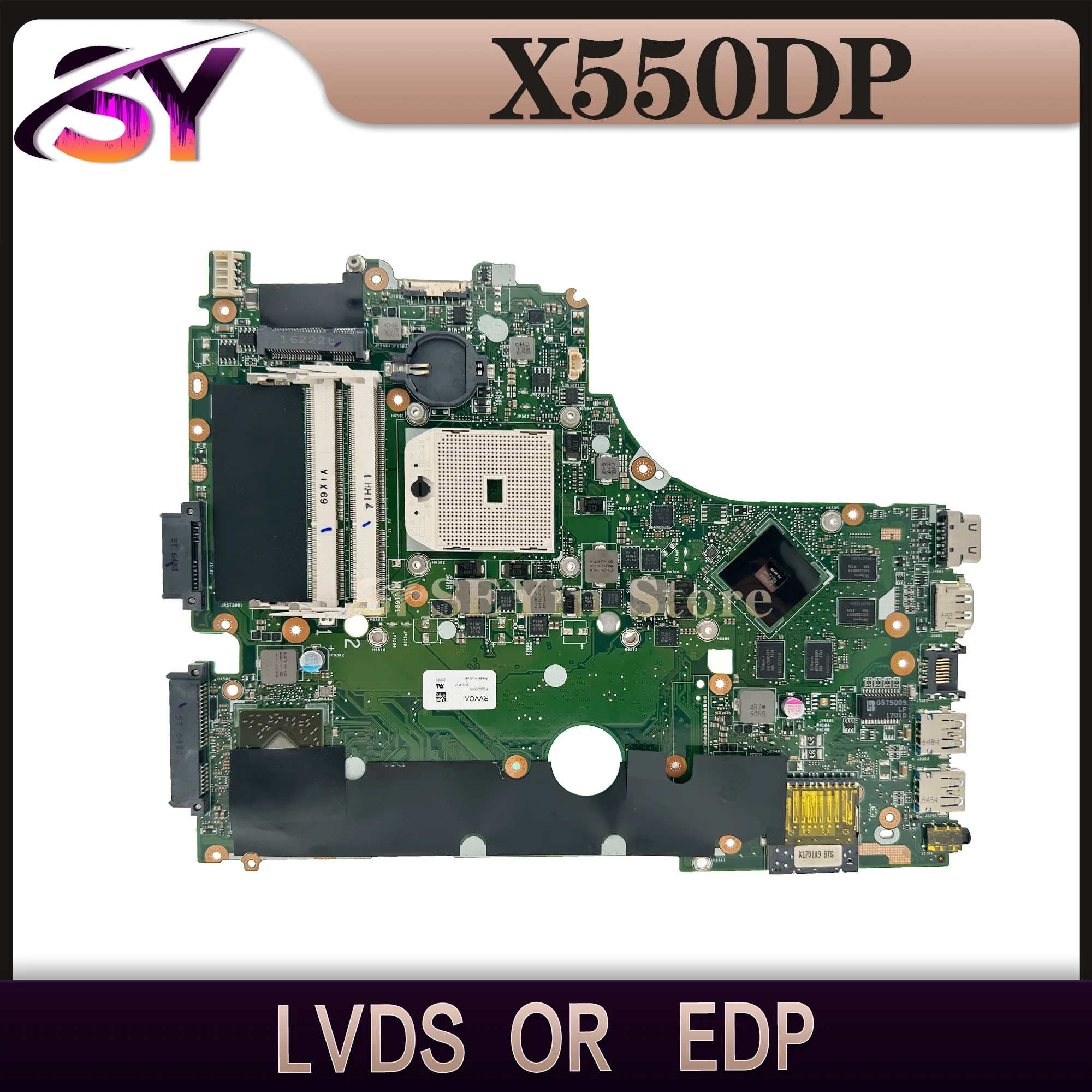 

X550/X570 Mainboard For ASUS X550D X750D X550DP X750DP A550D F550D K550D Laptop Motherboard LVDS/EDP