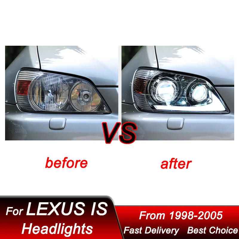 Car Led Headlights For Lexus IS IS200 ALTEZZA RS200 98-05 upgrade LED Headlamp Assembly Upgrade Projector Lens Accessories Kit