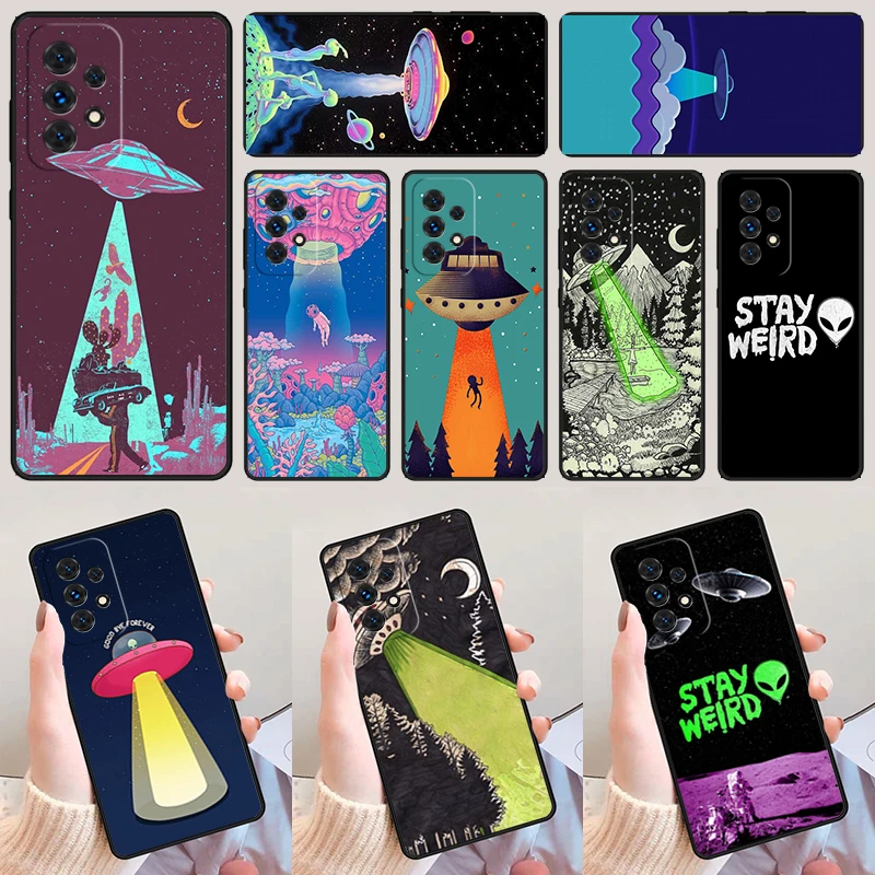 Aesthetics Alien Space Vaporwave phone case For Samsung Galaxy A42 A31 A40 A51 A71 A32 A80 A52 A72 A73 A21S A50 A70 A11 A12