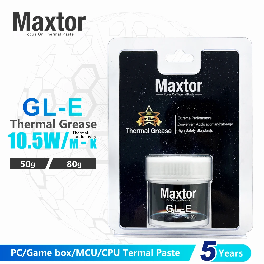 GLE Maxtor Pasta Térmica, Ventilador Cooler, PC CPU, GPU, PS4, Computador MCU, Equipamento Caixa de Jogo, Ventilador, 10,5 W/m-k