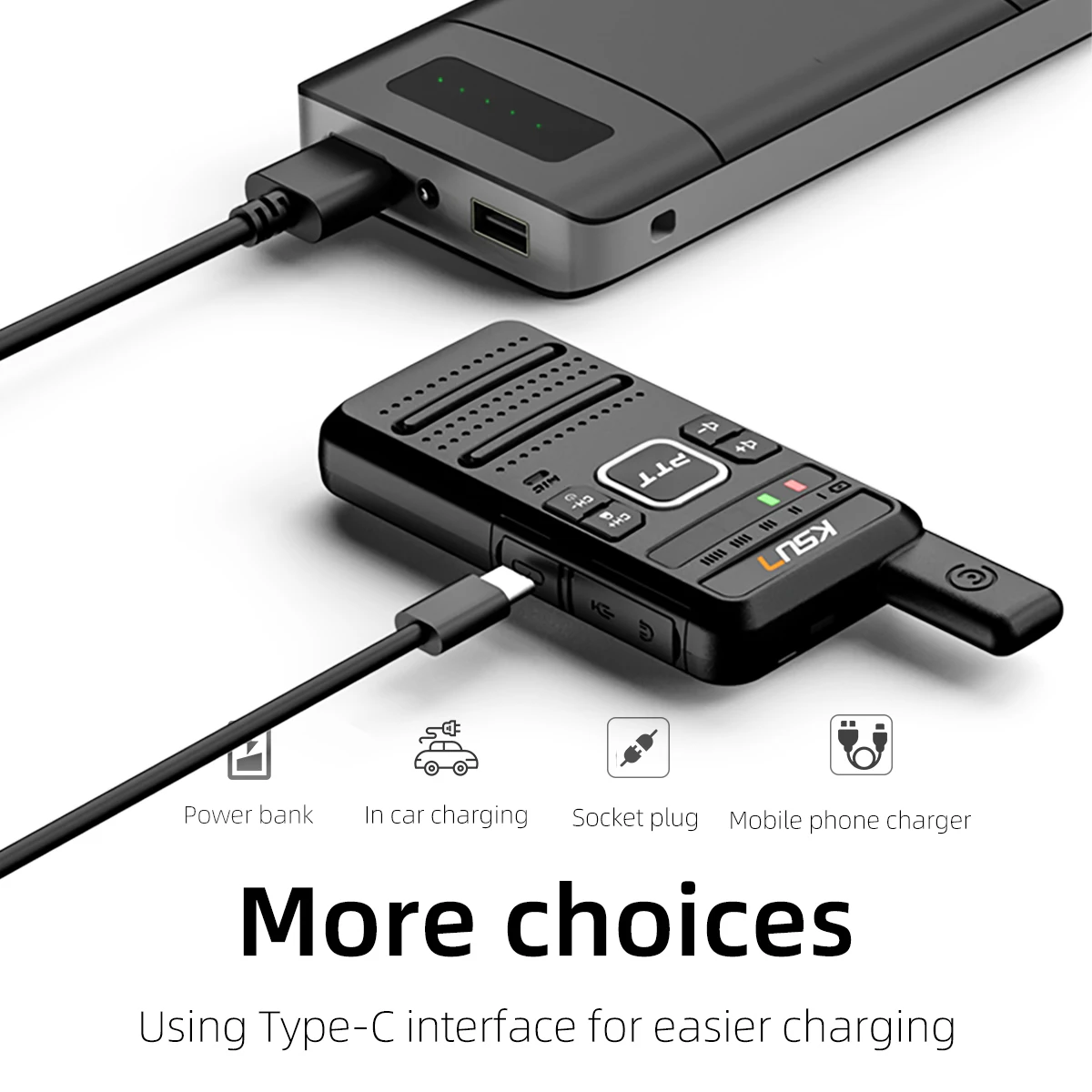 KSUN NEW M10 2台セット 超薄型UHF暗号化トランシーバー 長距離双方向無線 アウトドアハンティングキャンプ用