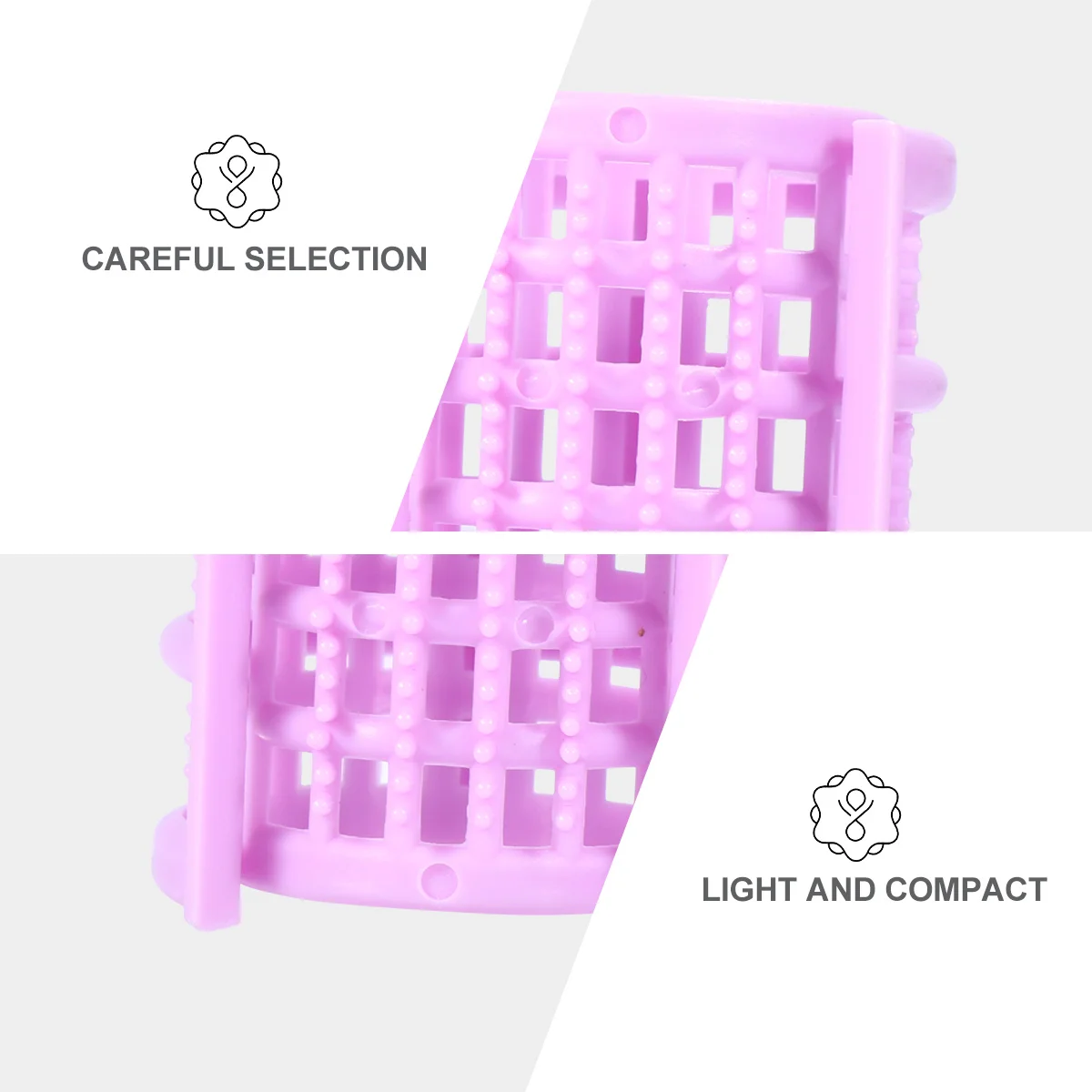 

20 pcs Plastic Hair Rollers Light Compact Multi Grip Curlers For Medium Hair No Heat Salon Home Styling Tools